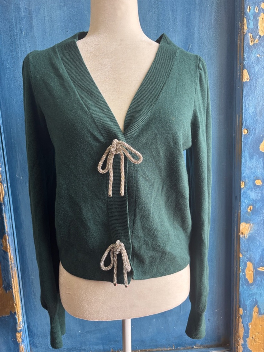Dark Green Women’s Tie-Front Sweater